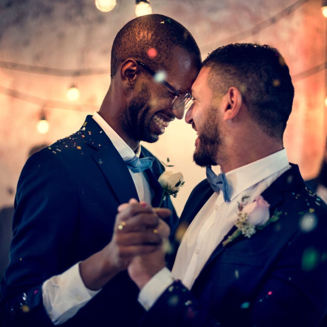 Gay,Couple,Dancing,On,Wedding,Day