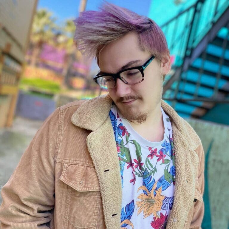 Hank with pink hair